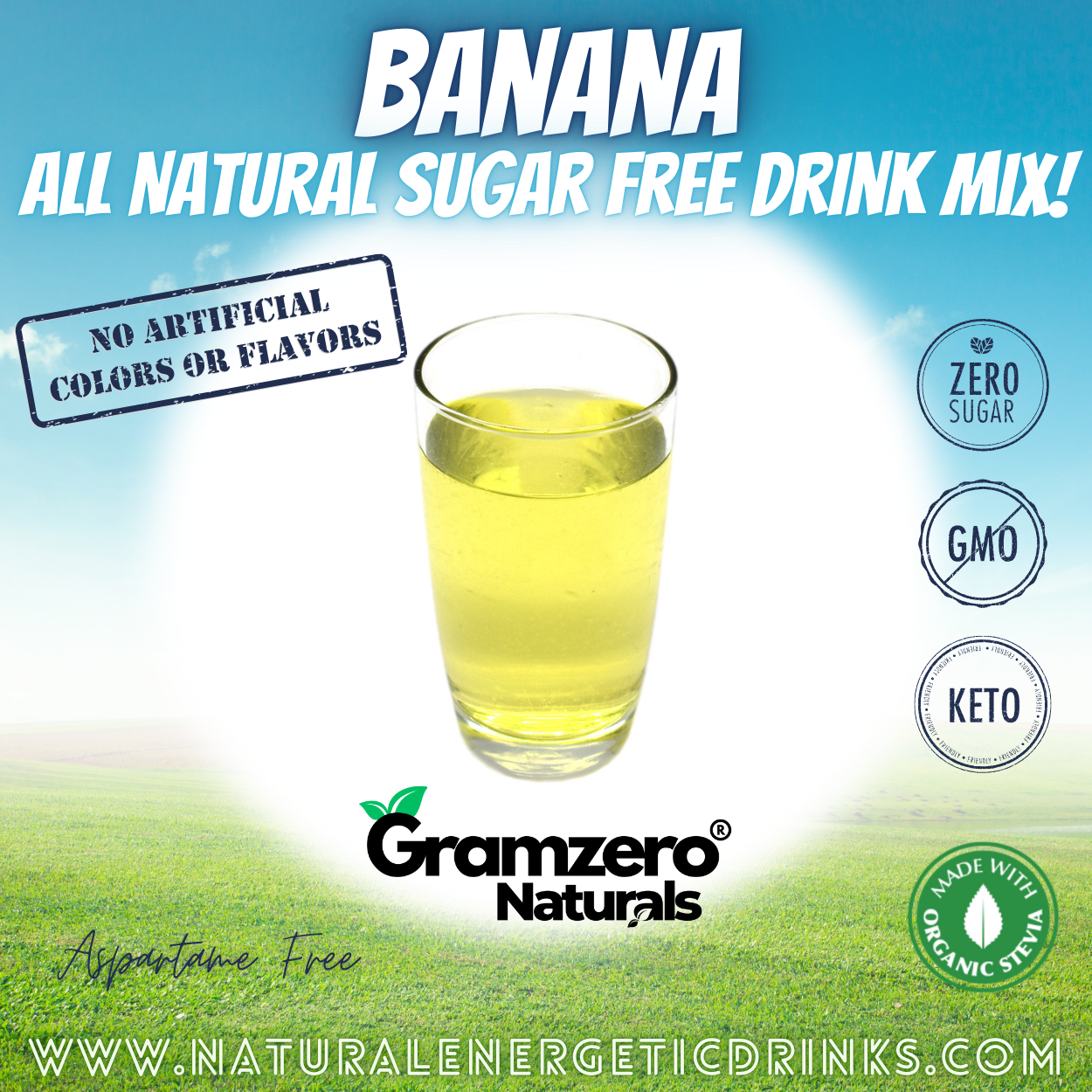 All Natural BANANA Sugar Free Drink Mix 🍌 Flavor Energy Drinks