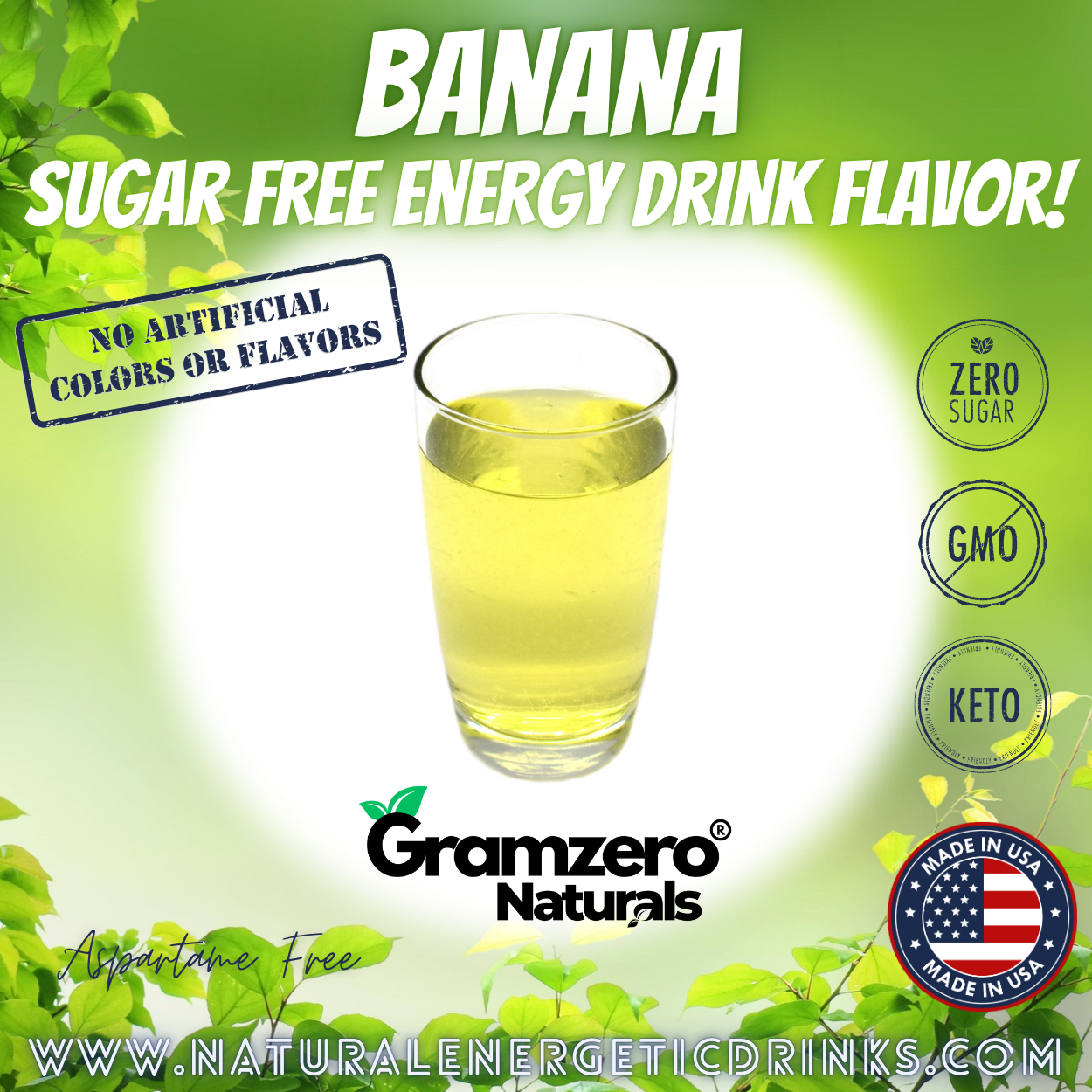 All Natural BANANA Sugar Free Drink Mix 🍌 Flavor Energy Drinks