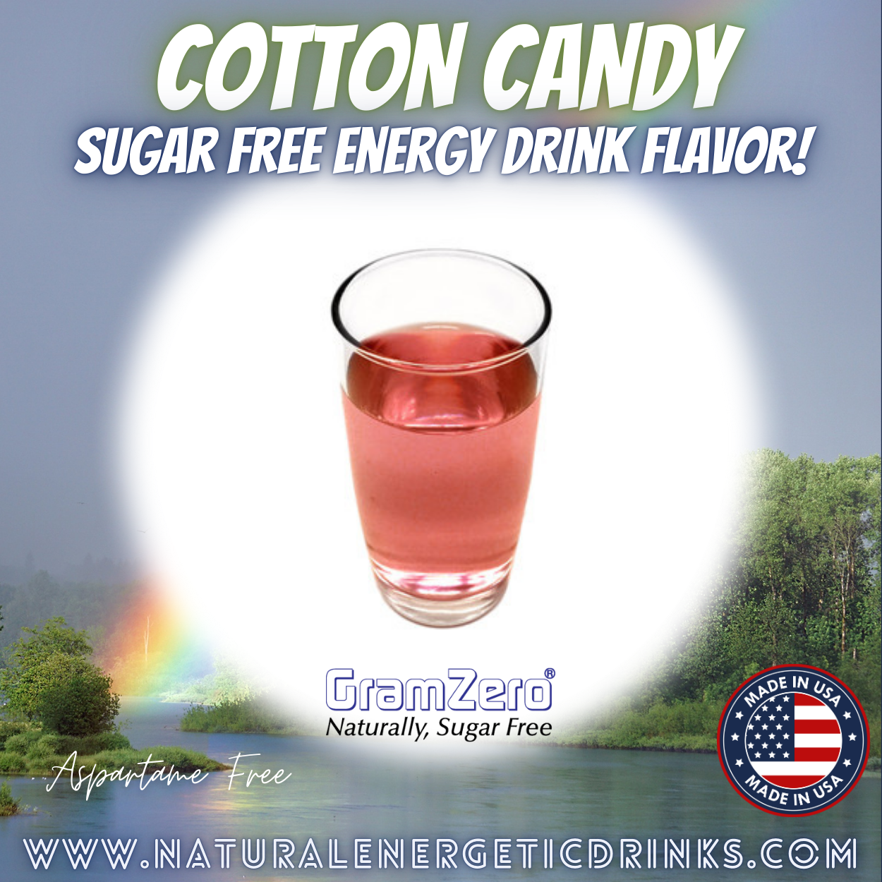 Natural Color COTTON CANDY Sugar Free Drink Mix 🍭 Flavor Energy Drinks