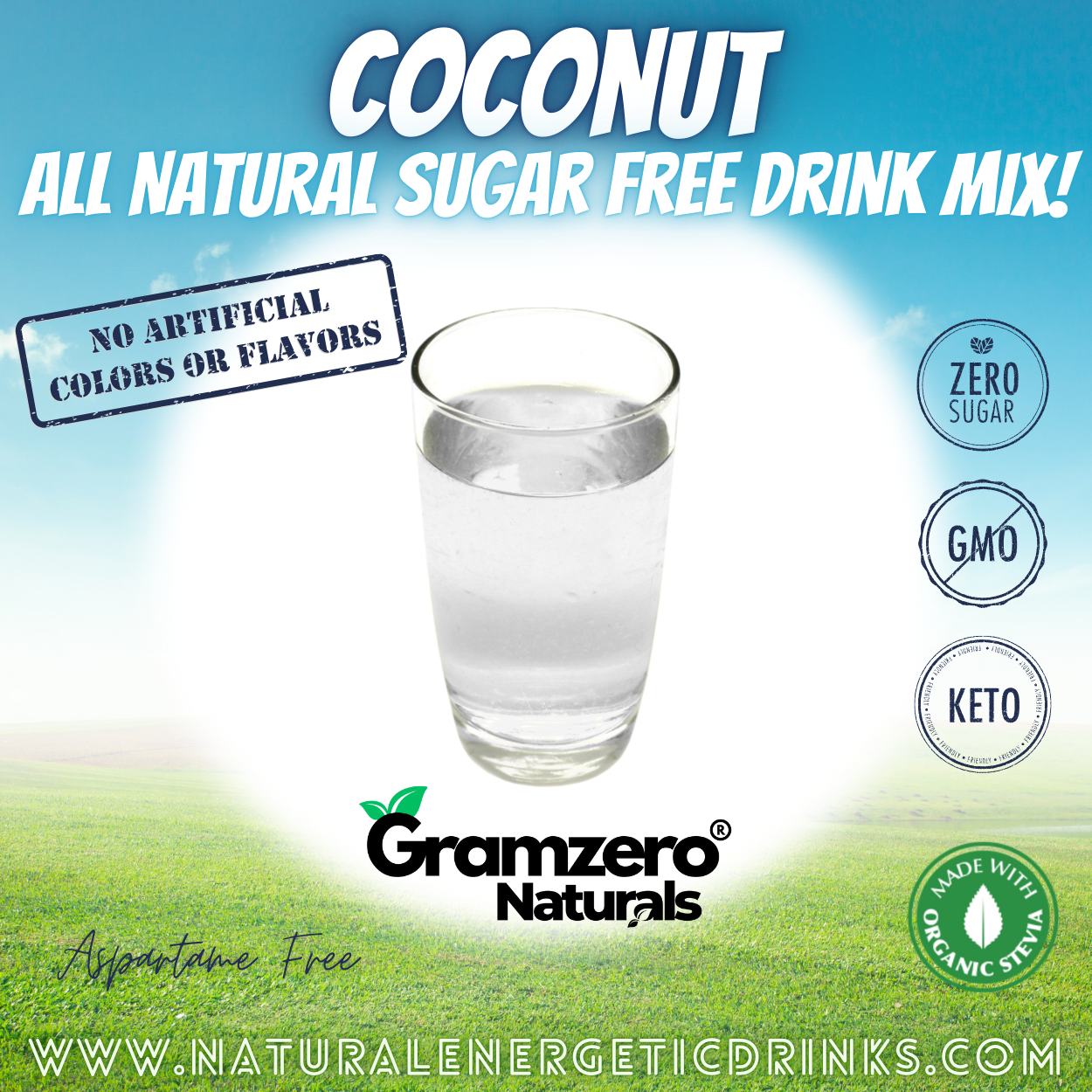 All Natural COCONUT Sugar Free Drink Mix 🥥 Flavor Energy Drinks