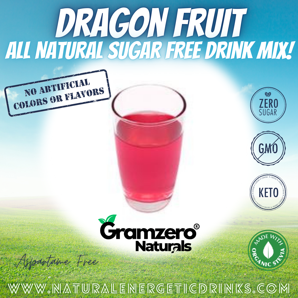 All Natural DRAGON FRUIT Sugar Free Drink Mix ๐ Flavor Energy Drinks