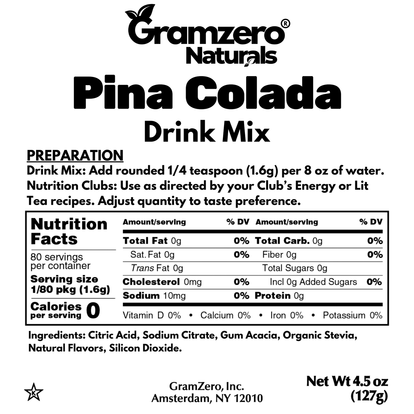 All Natural PINA COLADA Sugar Free Drink Mix 🍹 Flavor Energy Drinks