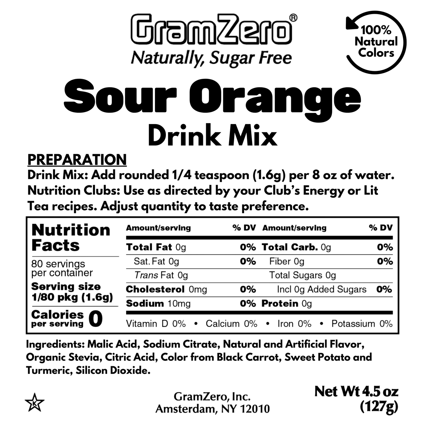 Natural Color SOUR ORANGE Sugar Free Drink Mix ๐๐ Flavor Energy Drinks