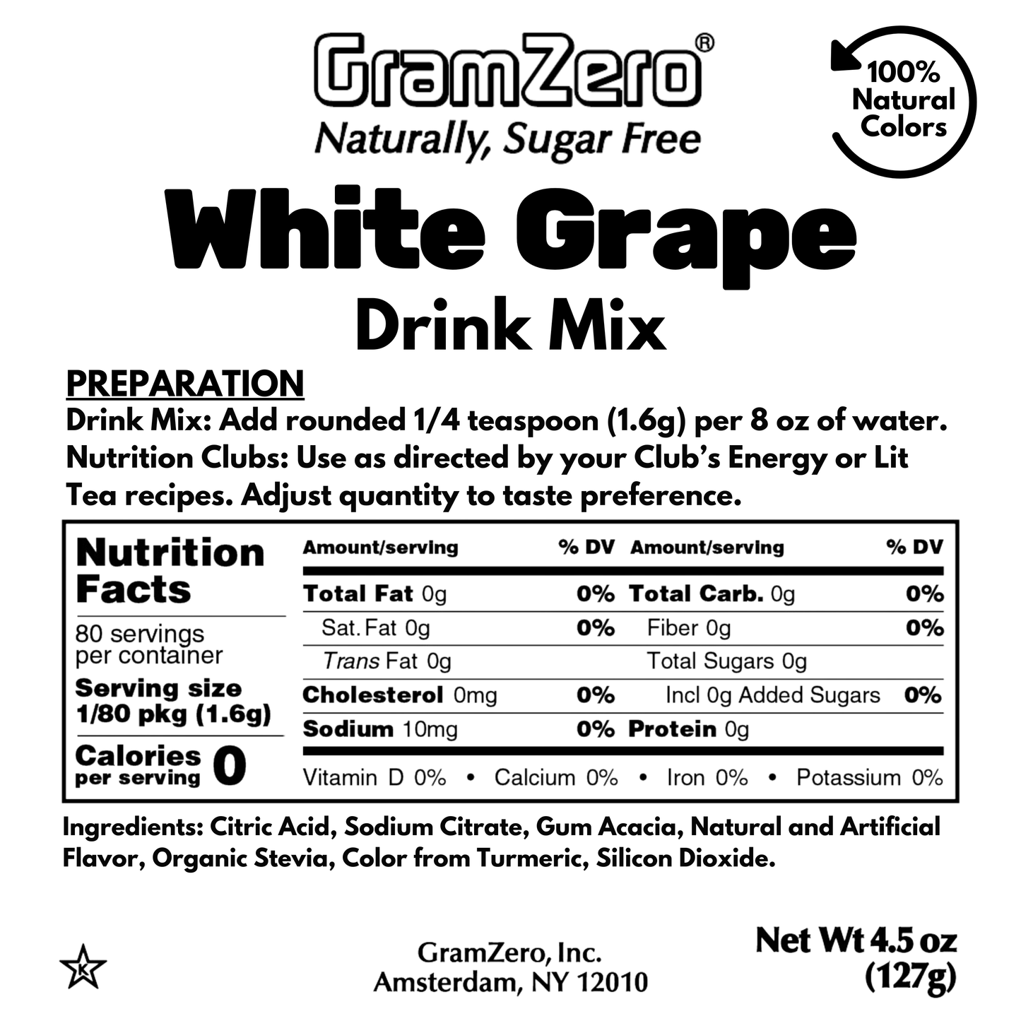 Natural Color WHITE GRAPE Sugar Free Drink Mix 🤍🍇 Flavor Energy Drinks