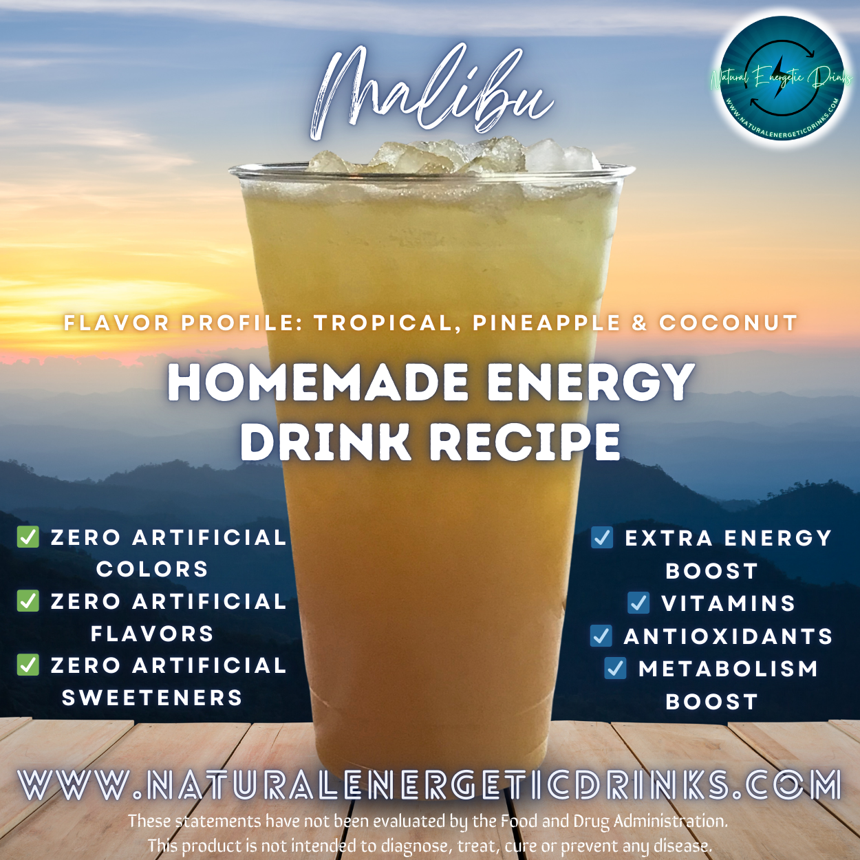 Homemade Energy Drink Recipe ⚡ Malibu Power Drink
