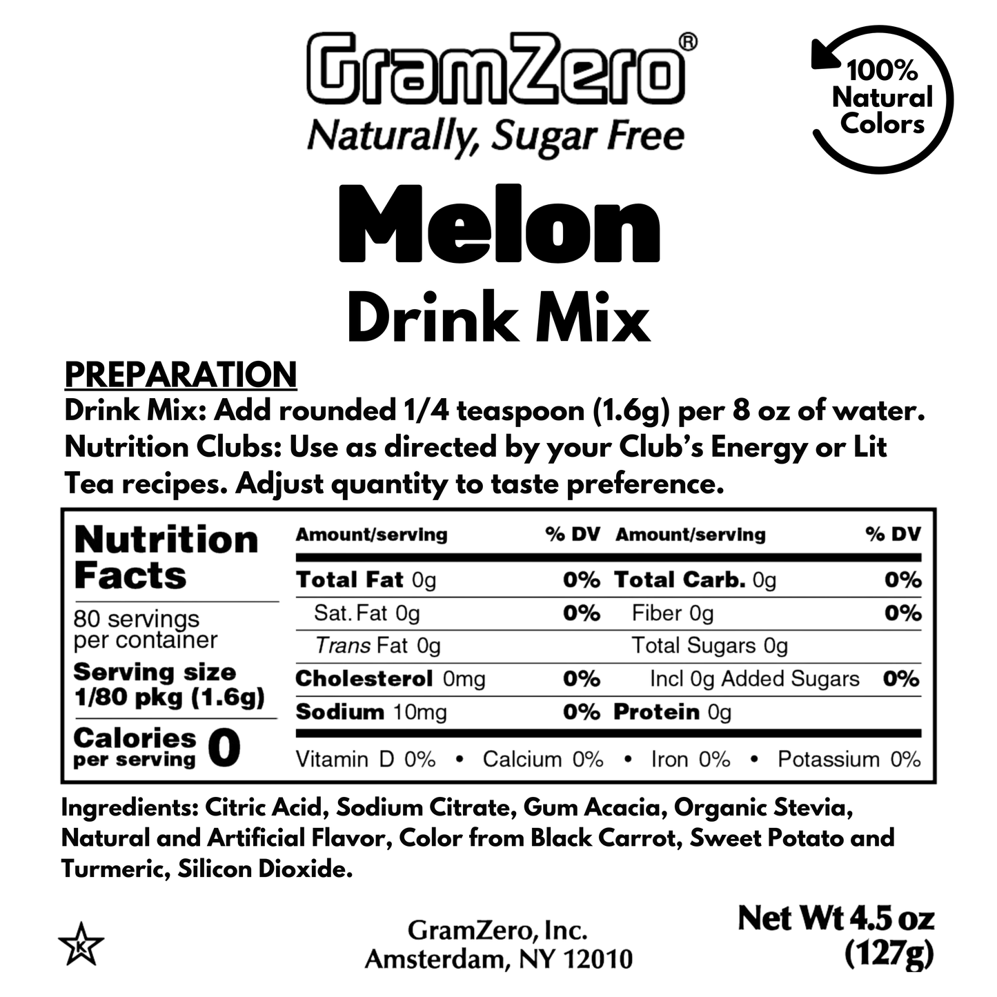 Natural Color MELON Sugar Free Drink Mix 🧡 Flavor Energy Drinks