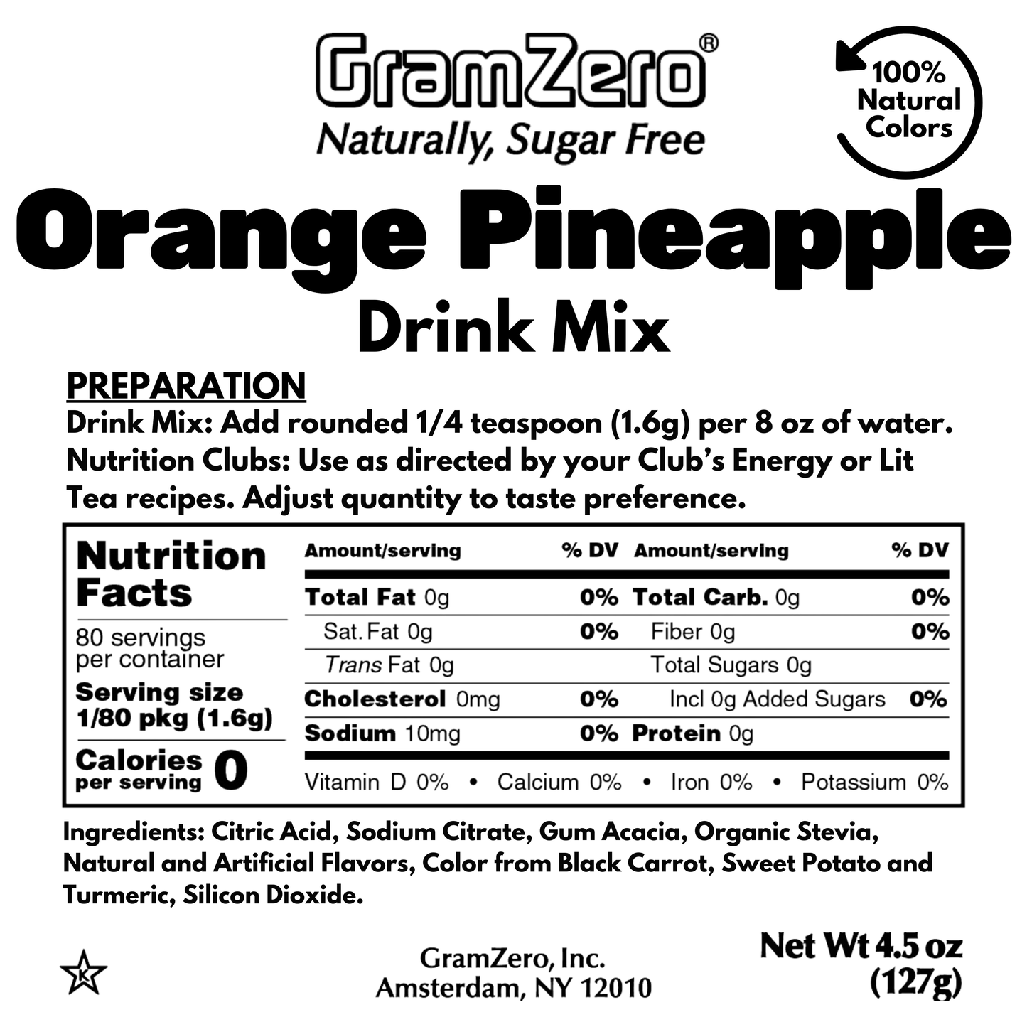 Natural Color ORANGE PINEAPPLE Sugar Free Drink Mix ๐๐ Flavor Energy Drinks