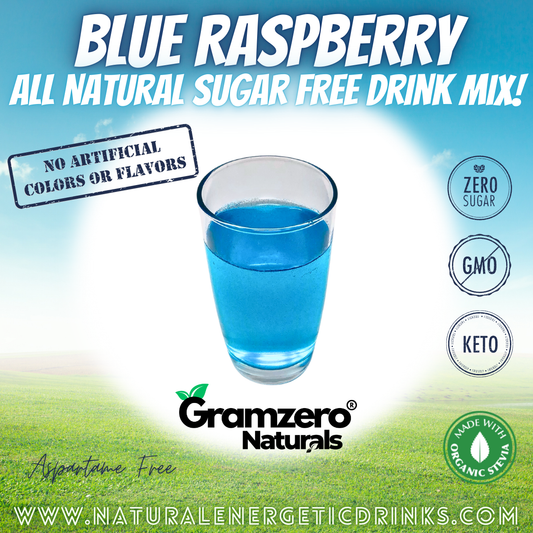 All Natural BLUE RASPBERRY Sugar Free Drink Mix 💙 Flavor Energy Drinks