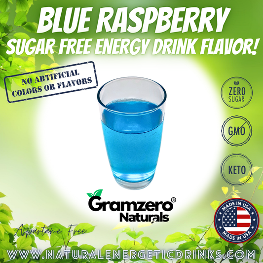 All Natural BLUE RASPBERRY Sugar Free Drink Mix 💙 Flavor Energy Drinks
