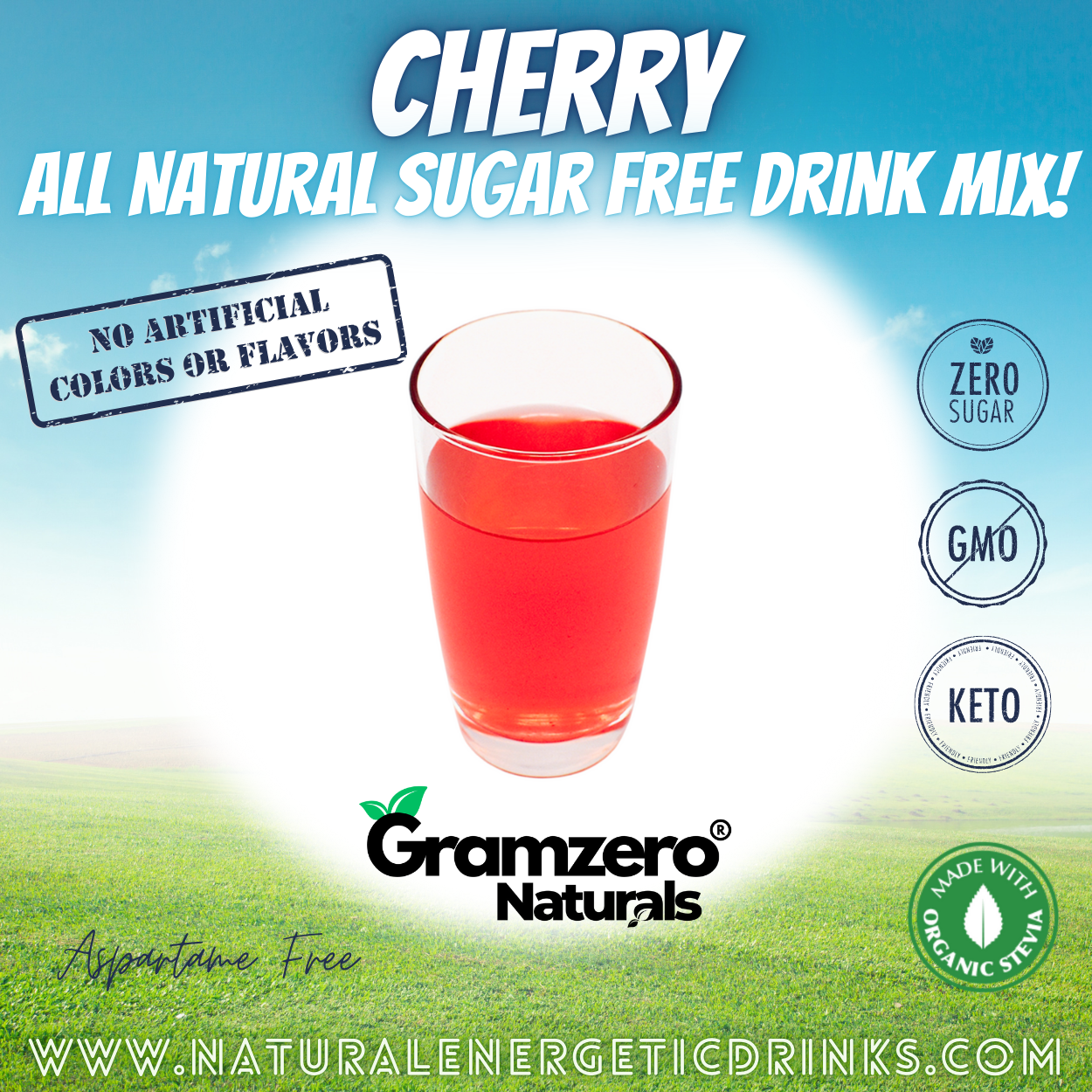 All Natural CHERRY Sugar Free Drink Mix 🍒 Flavor Energy Drinks