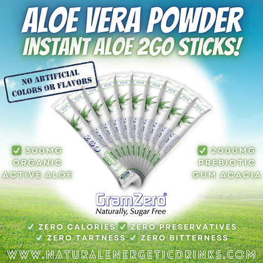 Pure Aloe Vera Drink Mix 🌱 Instant Organic Aloe Powder 2GO Sticks