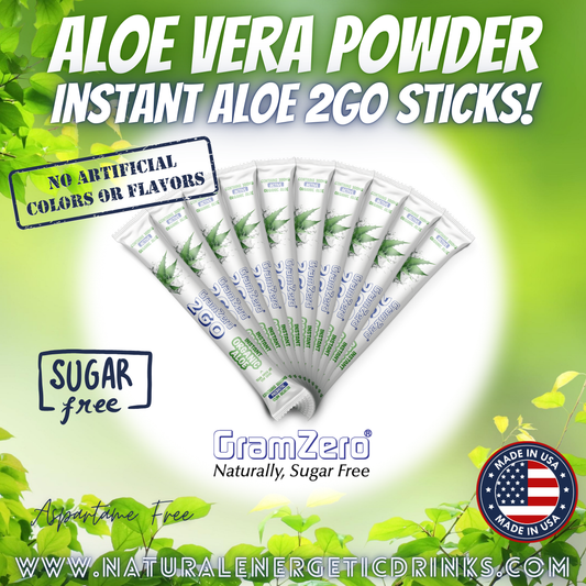 Pure Aloe Vera Drink Mix 🌱 Instant Organic Aloe Powder 2GO Sticks
