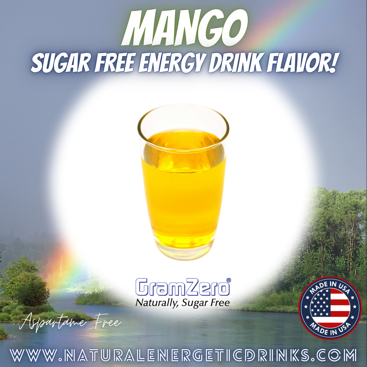 Natural Color MANGO Sugar Free Drink Mix 🥭 Flavor Energy Drinks