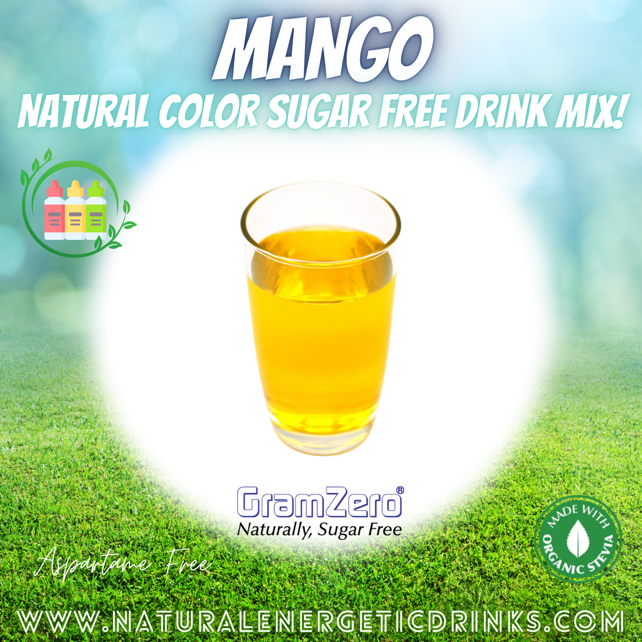 Natural Color MANGO Sugar Free Drink Mix 🥭 Flavor Energy Drinks