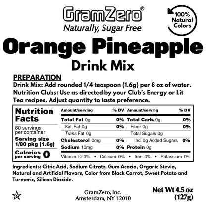 Natural Color ORANGE PINEAPPLE Sugar Free Drink Mix 🍊🍍 Flavor Energy Drinks