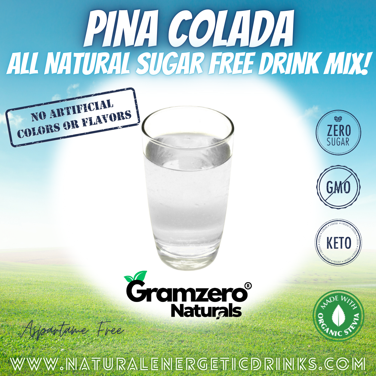 All Natural PINA COLADA Sugar Free Drink Mix 🍹 Flavor Energy Drinks