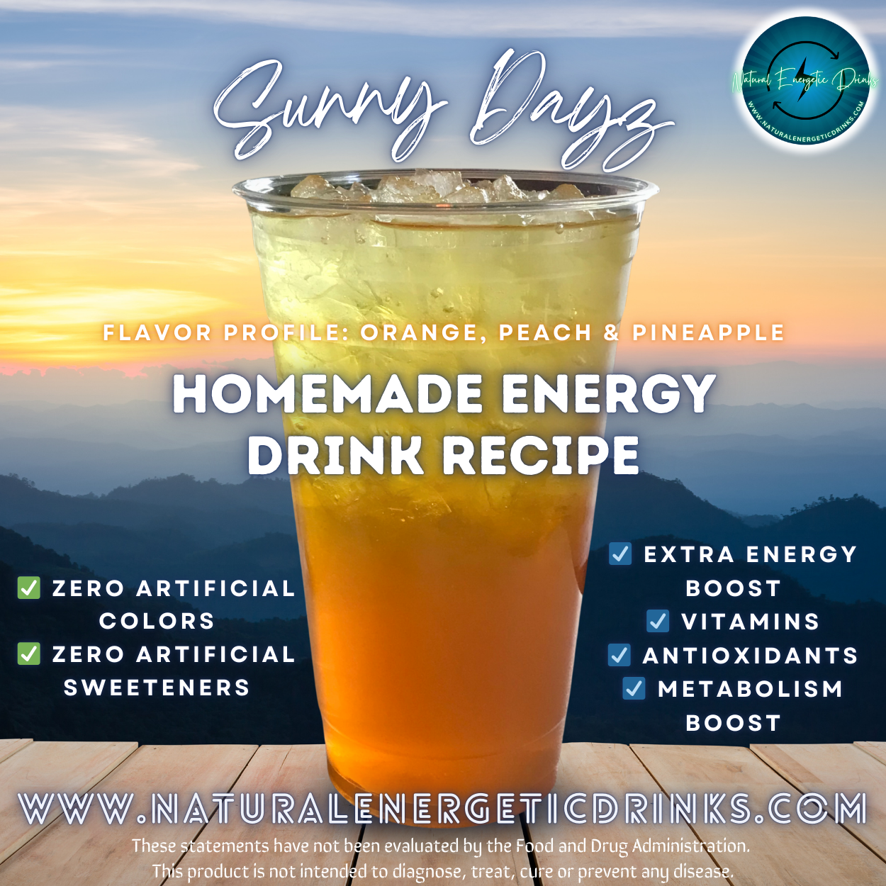 Homemade Energy Drink Recipe ⚡ Sunny Dayz Power Drink